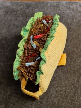 Spirit Yellow & Brown Plush Taco Dog Toy with Green Trim